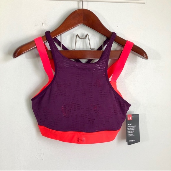 Under Armour Other - NWT Under Armour Mid-Impact High Neck Sports Bra L